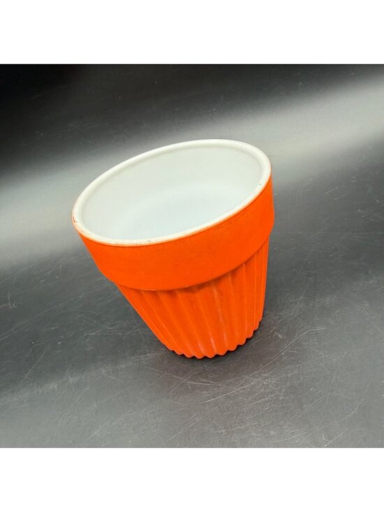 Hazel Atlas Other - Vintage Planter Ribbed Flower Pot Milk Glass Hazel Atlas Moderntone Platonite
